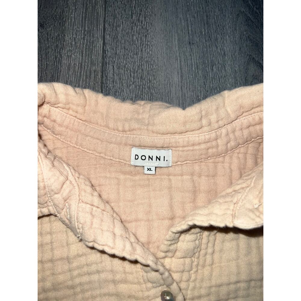 Donni Bubble 100% Cotton Gauze Brown Long Sleeve Button Shirt Sz XL A006647 - Picture 2 of 6
